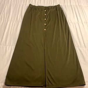 Long olive skirt